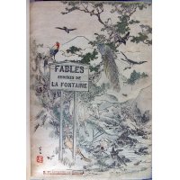 平紙本「ラ・フォンテーヌ寓話選」全2巻　P・バルブトー（仏文 ）Fables choisies de La Fontaine　・革カバ・函付き美本