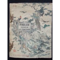 ちりめん本（仏）「ラ・フォンテーヌ寓話選（Fables choisies de La Fontaine)」　2冊セット　函入り　P・バルブトー(Barboutau)編集